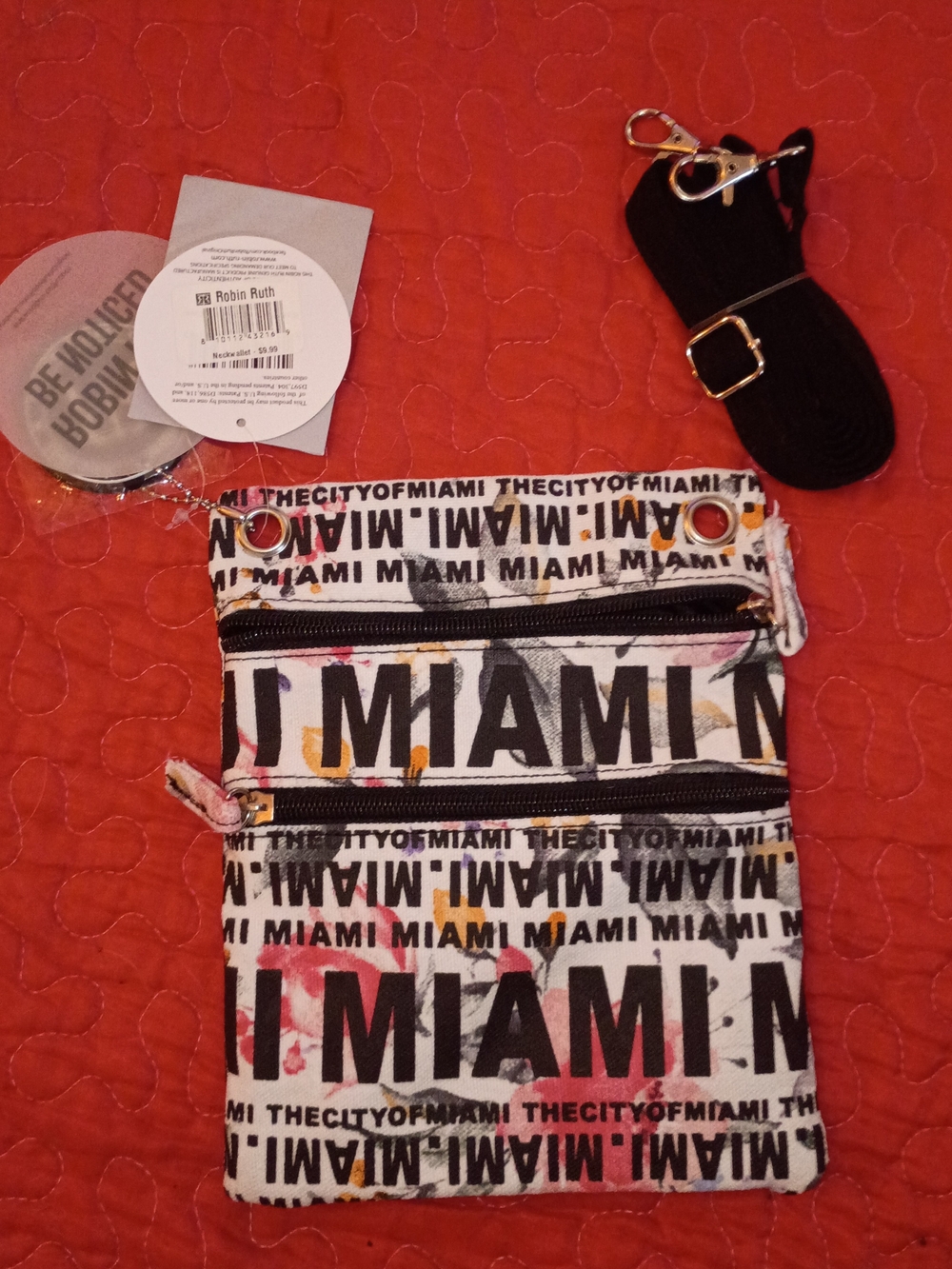 MIAMI Printed Crossbody Bag - White with Multicolor Accents